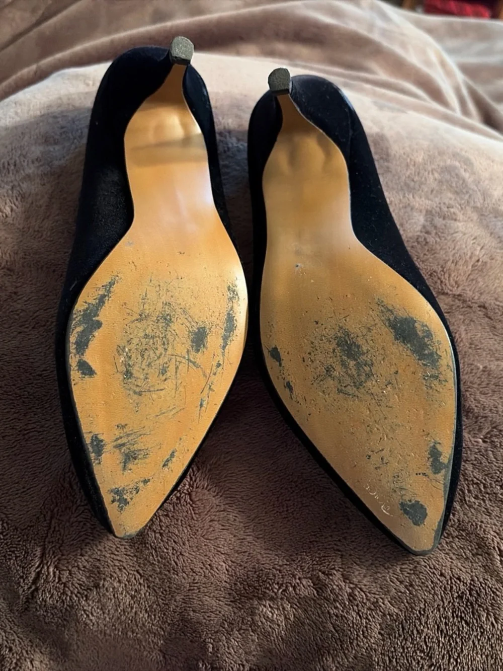 Dolce Vita Black Velvet Mid Kitten Heel Pumps
